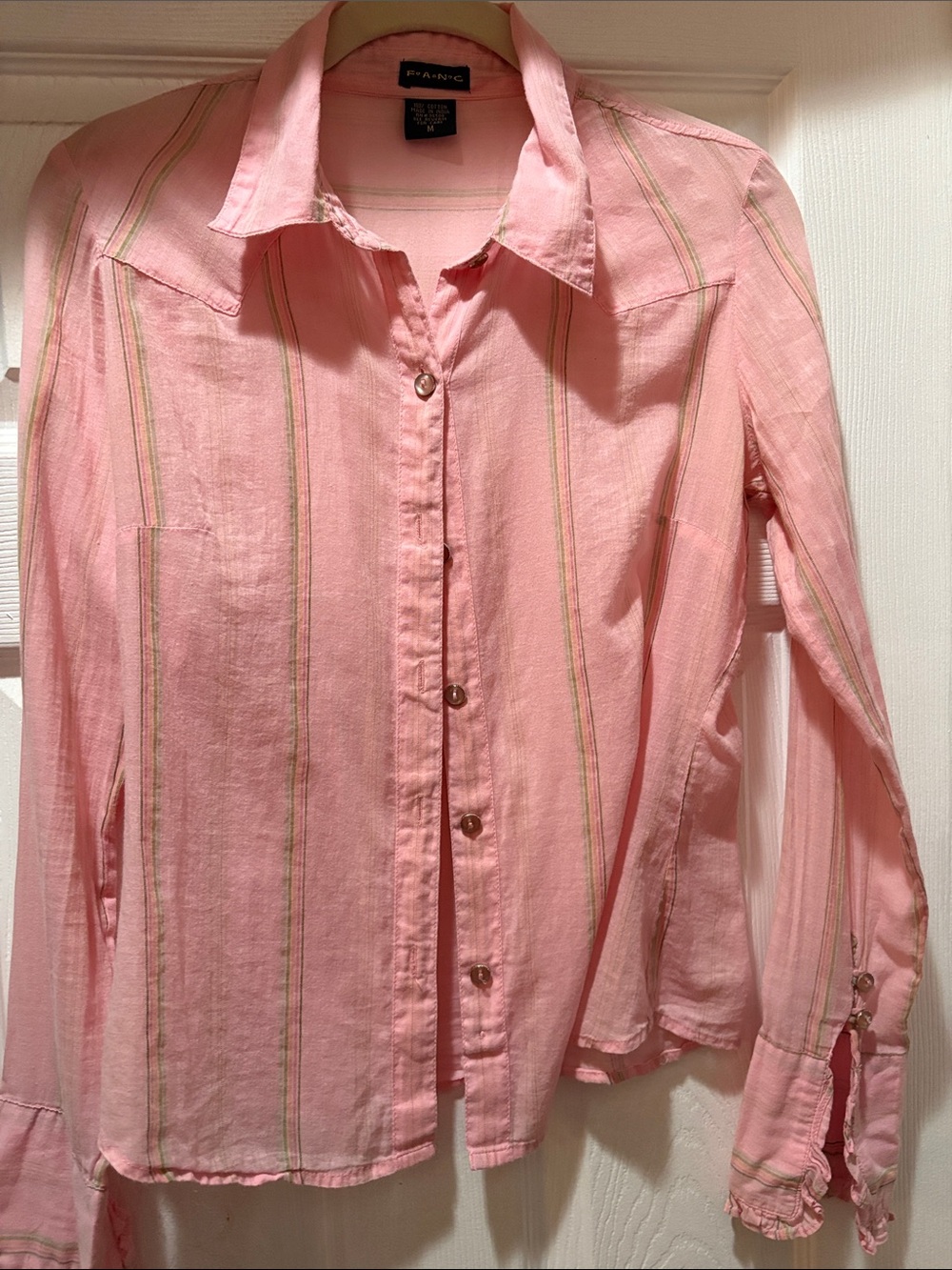 Fanc Pink Striped Button-Down Shirt for Kids